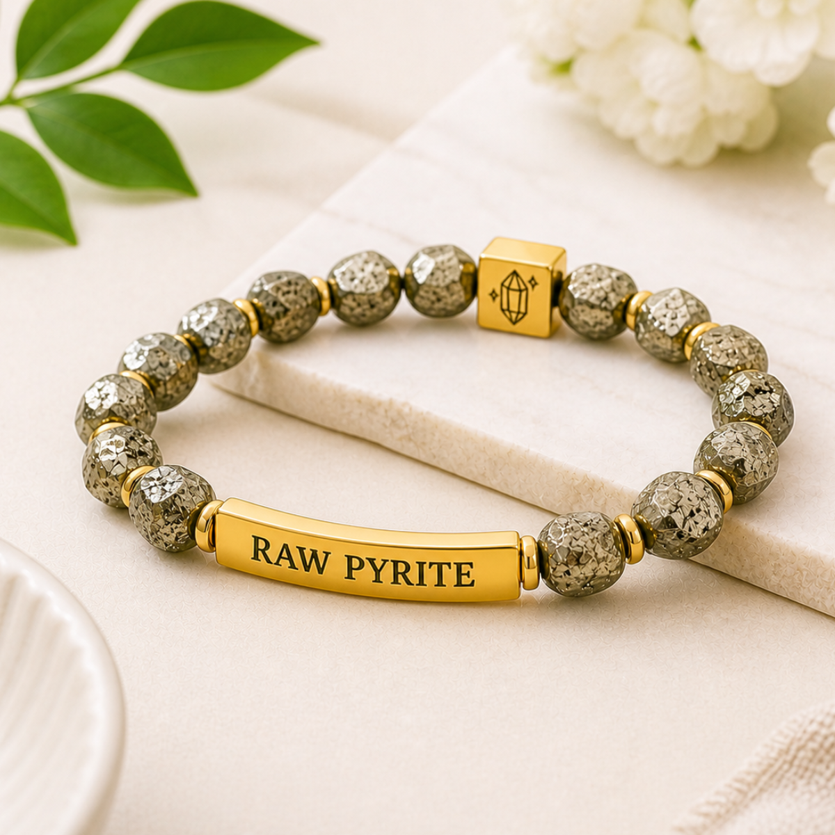 Raw Pyrite Wealth & Protection Bracelet - Image 2