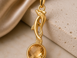 Citrine Dolphin Luck & Wealth Pendant